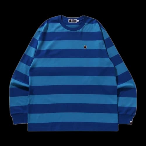 BAPE Ape Head One Point Hoop Long-Sleeve Tee 'Blue'