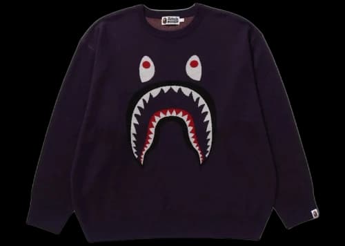 BAPE Shark Jacquard Knit Sweater Brown