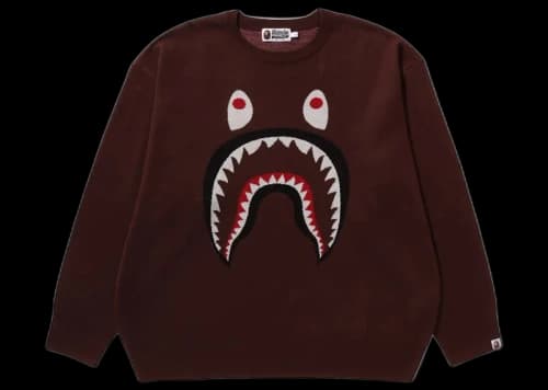 BAPE Shark Jacquard Knit Sweater Purple
