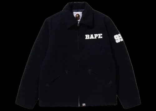BAPE Melton Zip Jacket Navy