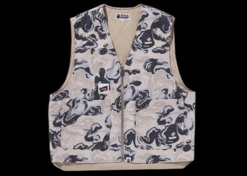 BAPE Art Camo Gobelin Work Vest Blue