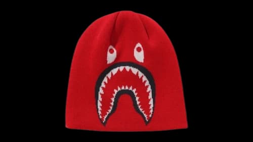 BAPE 2nd Shark Knit 1J80-181-006 Cap Red