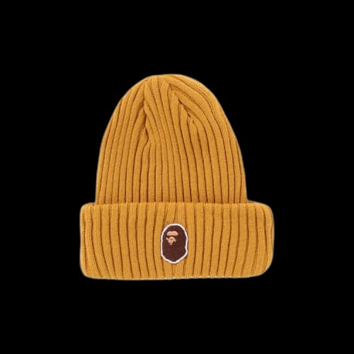 BAPE Kids Ape Head One Point Knit Cap 'Yellow'