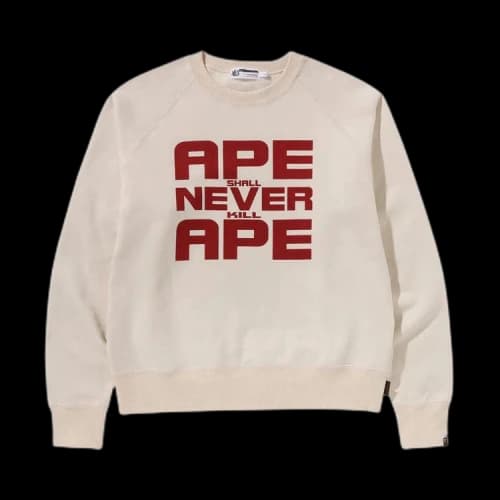 BAPE Ape Shall Never Kill Ape Crewneck 'Ivory'