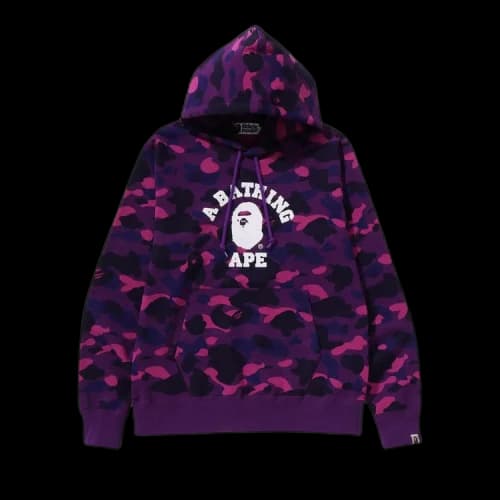 BAPE Color Camo College Pullover Hoodie 'Purple'
