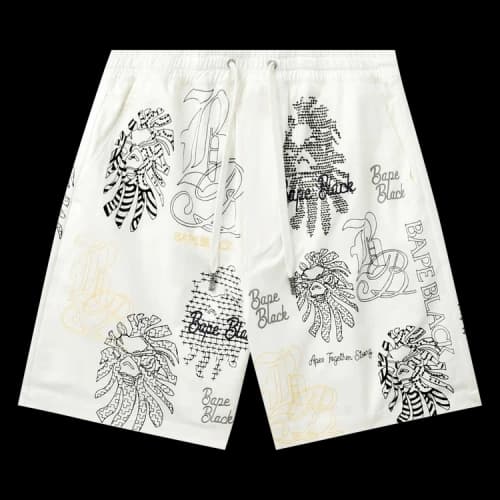 BAPE Black Bape Graphic Stitch Shorts 'White'