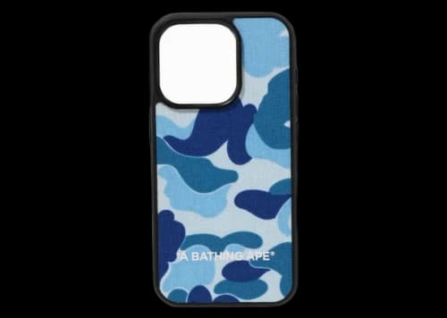 BAPE ABC Camo Cloth Fabric iPhone 15 Pro Case Blue