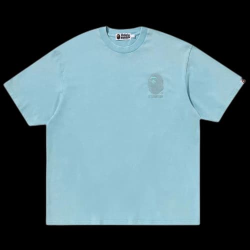 BAPE Ape Head One Point Acid Wash Relaxed Fit Tee 'Blue'