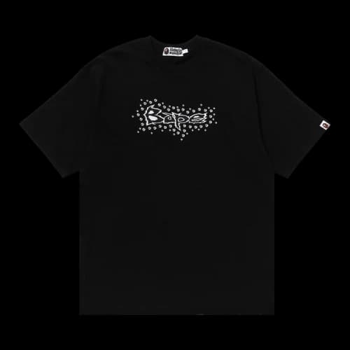BAPE Studs Logo Relaxed Fit Tee 'Black'