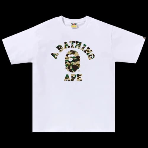 BAPE 1st Camo College Tee 'White/Yellow'