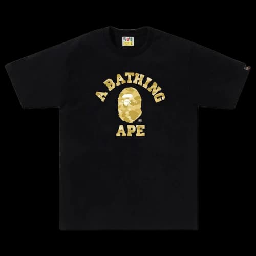 BAPE Color Camo College Tee 'Black/Yellow'