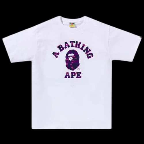 BAPE Color Camo College Tee 'White/Purple'
