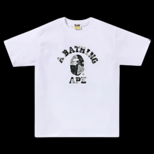 BAPE Liquid Camo College Tee 'White/Black'