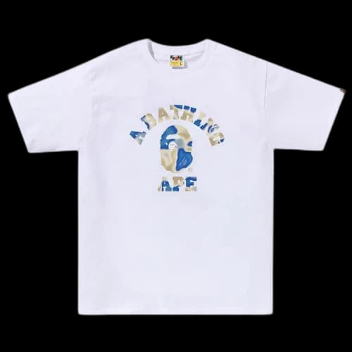 BAPE Liquid Camo College Tee 'White/Blue'