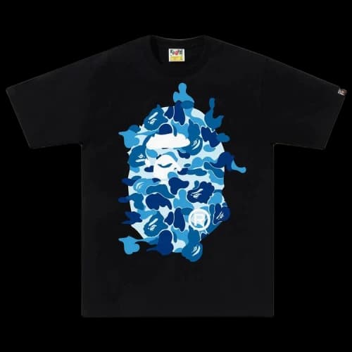 BAPE ABC Camo Rebuild Big Ape Head Tee 'Black/Blue'