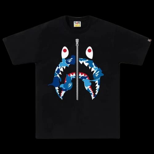 BAPE ABC Camo Rebuild Shark Tee 'Black/Blue'