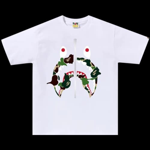BAPE ABC Camo Rebuild Shark Tee 'White/Green'