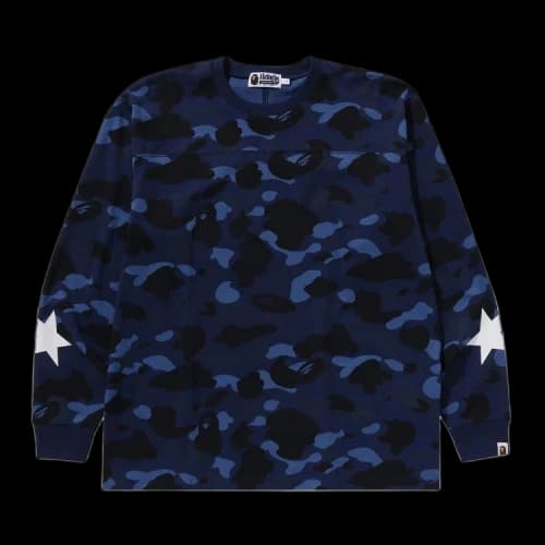BAPE Color Camo Relaxed Fit Long-Sleeve Tee 'Navy'