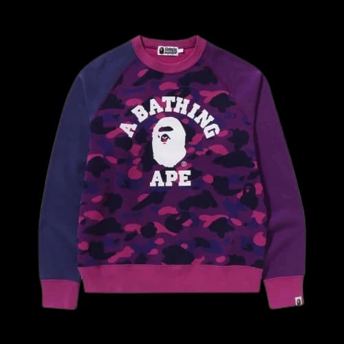 BAPE Color Camo College Crewneck 'Purple'