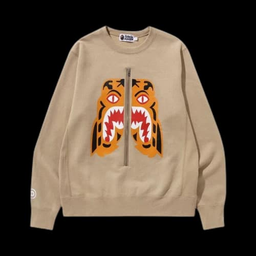 BAPE Tiger Crewneck 'Beige'