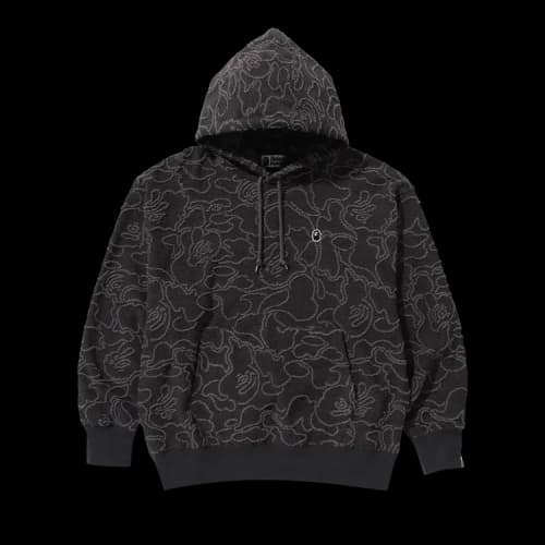 BAPE Neon Camo Jacquard Relaxed Fit Pullover Hoodie 'Black'