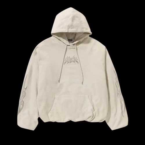 BAPE Flame Garment Dyed Pullover Hoodie 'Ivory'