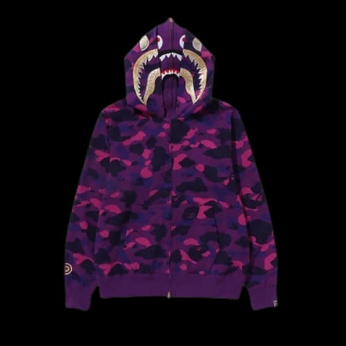 BAPE Color Camo Double Shark Full Zip Hoodie 'Purple'