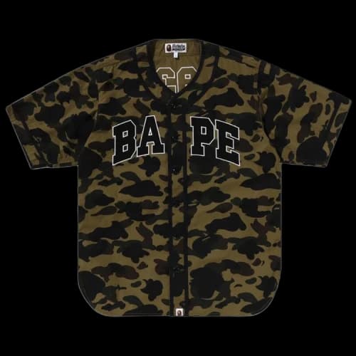 BAPE 1st Camo Baseball Shirt 'Green'