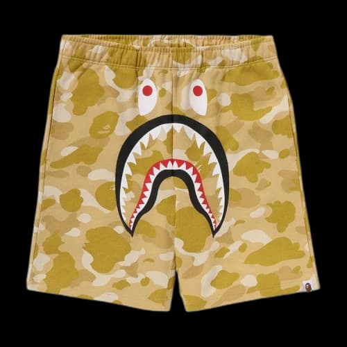 BAPE Color Camo Shark Sweat Shorts 'Yellow'