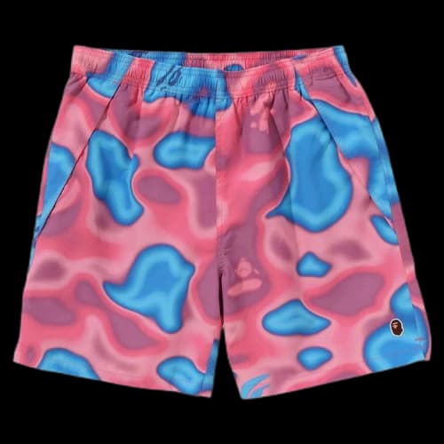BAPE Liquid Camo One Point Beach Shorts 'Pink'