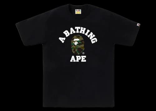 BAPE 1st Camo College Tee Black/Green