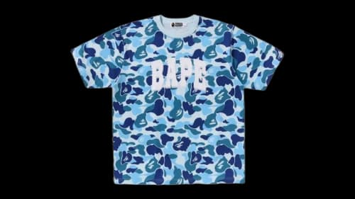 BAPE ABC Camo Relaxed Fit Bape Logo Tee Blue