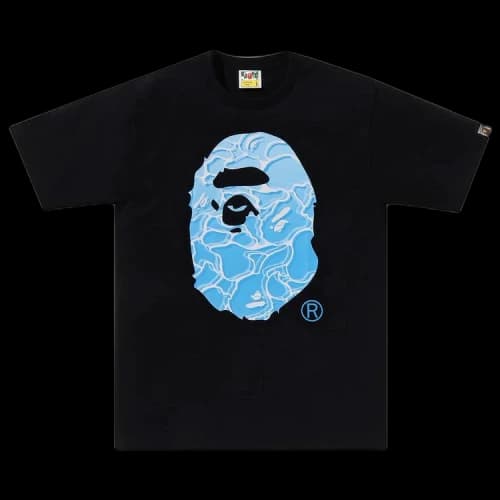 BAPE ABC Sea Surface Camo Ape Head Tee 'Black'