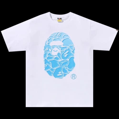 BAPE ABC Sea Surface Camo Ape Head Tee 'White'