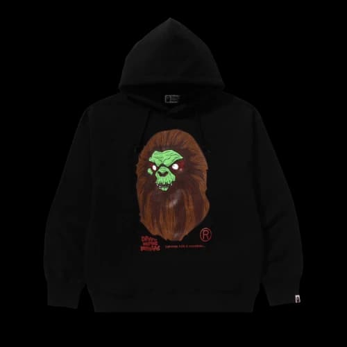 BAPE Horror Mad Face Relaxed Fit Pullover Hoodie 'Black'
