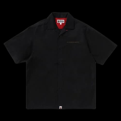 BAPE Dragon Embroidery Open Collar Shirt 'Black'
