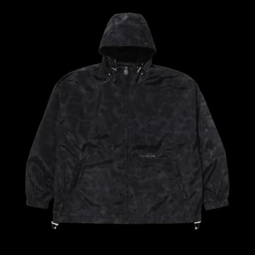 BAPE Solid Color Nylon Hooded Jacket 'Black'
