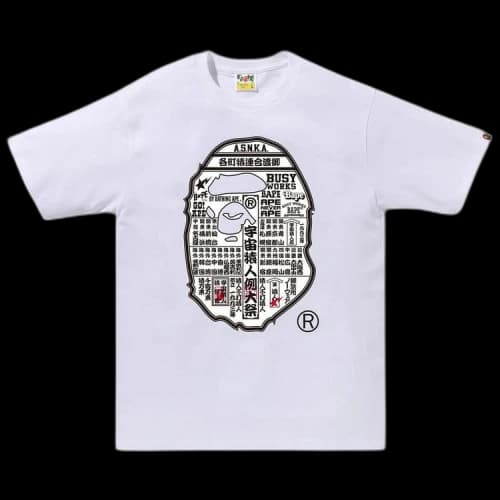 BAPE Japanese Festival Poster Ape Head Tee 'White'