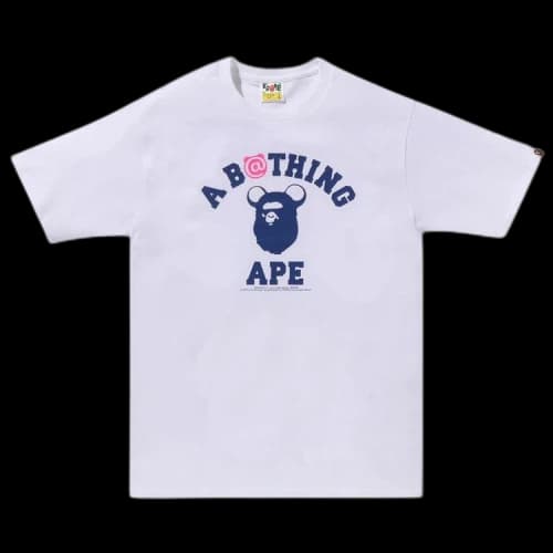 BAPE x MEDICOM TOY Bear College Tee 'White'