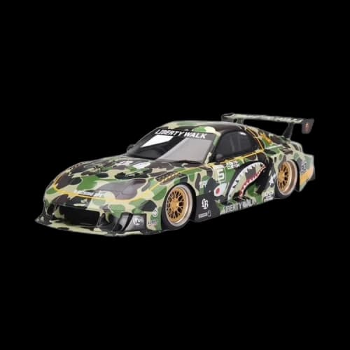 BAPE x LBWK Mini GT ABC Camo Mazda RX7 1/18 'Green'