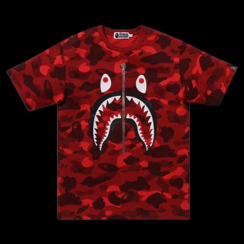 BAPE Color Camo Shark Tee 'Red'