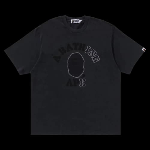 BAPE Garment Dye College Relaxed Fit Tee 'Black'