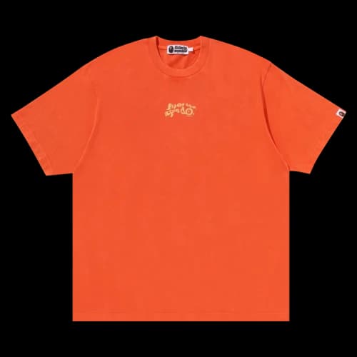 BAPE Garment Dye Logo Relaxed Fit Tee 'Orange'