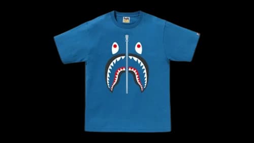 BAPE Cotton Shark Head T-Shirt Blue