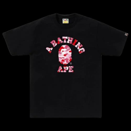 BAPE ABC Camo College Tee 'Black/Pink'