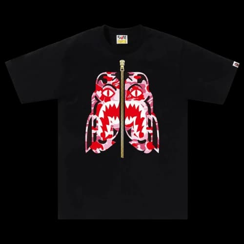 BAPE ABC Camo Tiger Tee 'Black/Pink'