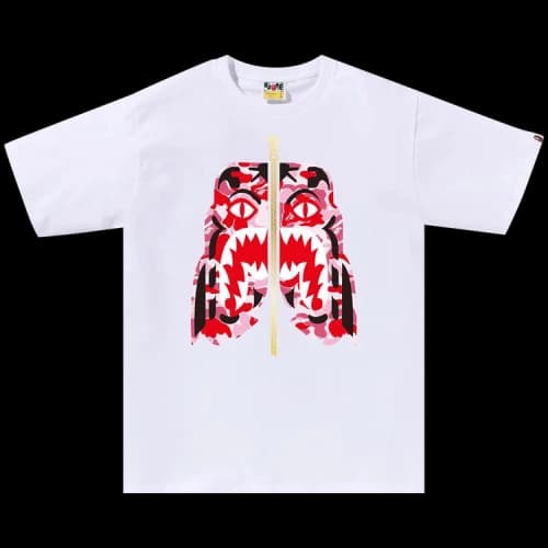 BAPE ABC Camo Tiger Tee 'White/Pink'