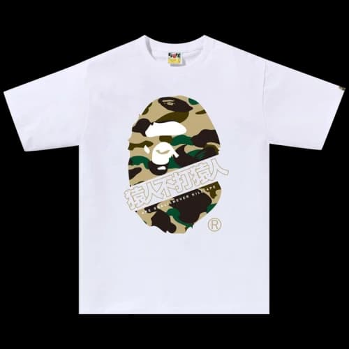 BAPE 1st Camo Bape Kanji Tee 'White/Yellow'