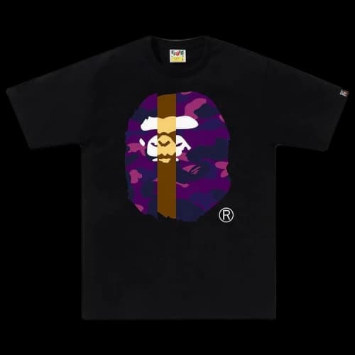 BAPE Color Camo Transform Big Ape Head Tee 'Black/Purple'