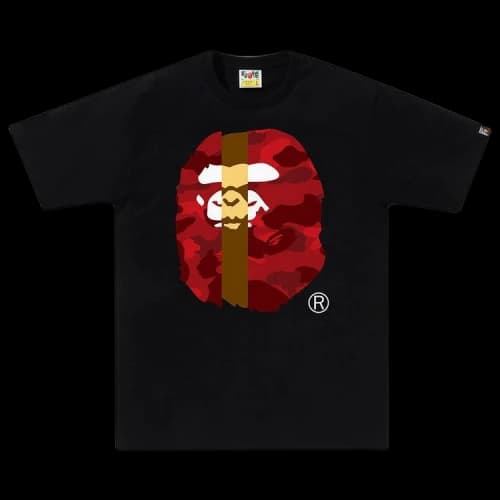 BAPE Color Camo Transform Big Ape Head Tee 'Black/Red'